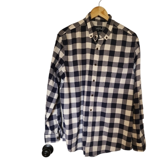 Club Room Men's Blue Tartan Plaid Classic Fit Button Down Shirt Size XL - Picture 1 of 4
